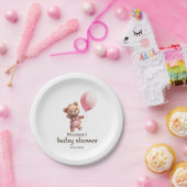 Teddy Bear Girl Baby shower Papier Bord (Feest)
