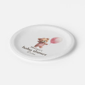Teddy Bear Girl Baby shower Papier Bord (Gekanteld)