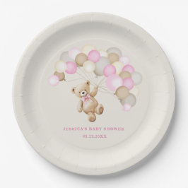 Teddy Bear Girl Baby Shower Papieren Bordje
