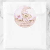 Teddy Bear Girl Baby shower Ronde Sticker (Tas)
