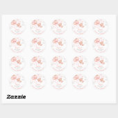 Teddy Bear Girl Baby shower Ronde Sticker (Vel)