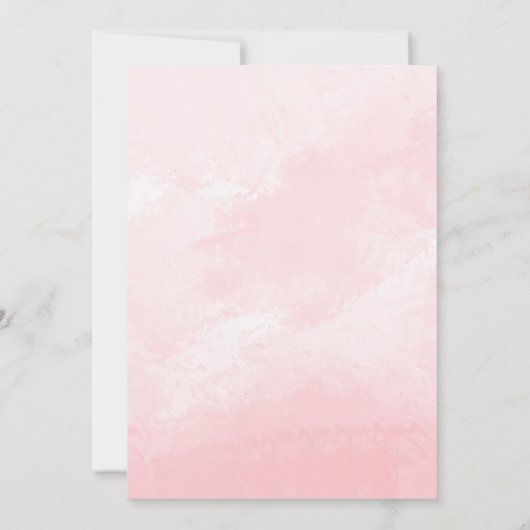 Teddy Bear Girl Baby shower, Roze Baby shower Kaart (Achterkant)