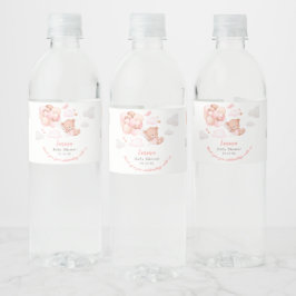 Teddy Bear Girl Baby shower Waterfles Etiket