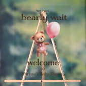 Teddy Bear Girl Baby shower Welkom Acryl Bord (Neutraal)
