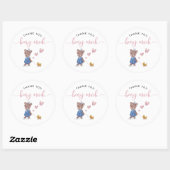 Teddy Bear Girl Birthday Hartelijk dank Ronde Sticker (Vel)
