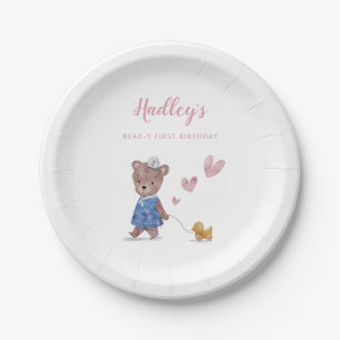 Teddy Bear Girl Birthday Party Papieren Bordje
