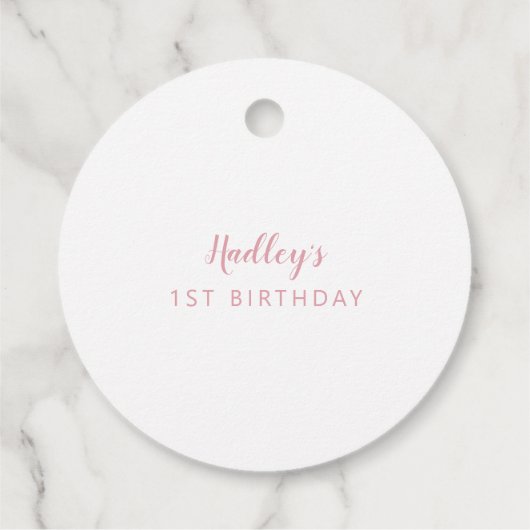 Teddy Bear Girl Birthday Party Pink Bedankjes Labels (Achterkant)