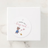 Teddy Bear Girl Birthday Party Pink Bedankjes Labels (In situ)