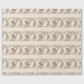 Teddy Bear Girl Floral Greenery Baby shower Cadeaupapier (Vlak)