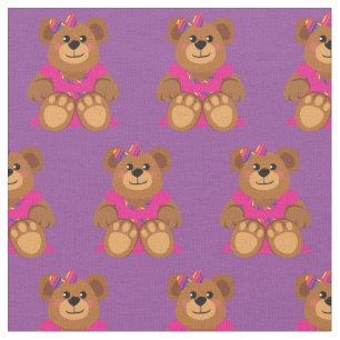 Teddy Bear Girl in Dress Cute Stof