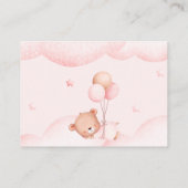 Teddy Bear Girl Pink Diaper Raffle Enclosure Card Informatiekaartje (Achterkant)