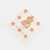 Teddy Bear Girl Polka Dot Baby shower servetten (Hoek)