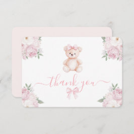 Teddy Bear Girl Thank You Card Bedankkaart