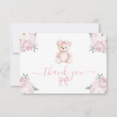 Teddy Bear Girl Thank You Card Bedankkaart (Voorkant)
