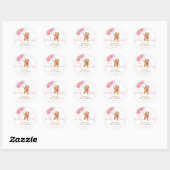 Teddy Bear Girl We kunnen Baby shower afwachten Ronde Sticker (Vel)