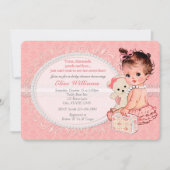 Teddy Bear Girls Baby Shower Uitnodigingen 2 (Voorkant)