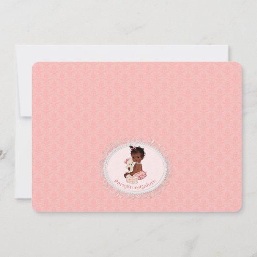  Teddy Bear Girls Baby Shower Uitnodigingen 5 (Achterkant)