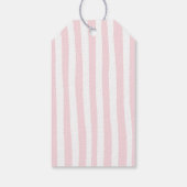 Teddy Bear Girls Pink Bow Stripes 1st Birthday Cadeaulabel (Achterkant)