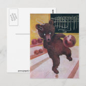 Teddy Bear Goes Bowling Briefkaart (Voorkant / Achterkant)