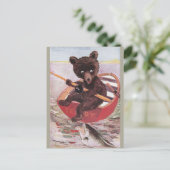 Teddy Bear Goes Vist Briefkaart (Staand voorkant)