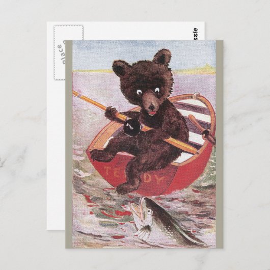 Teddy Bear Goes Vist Briefkaart (Voorkant / Achterkant)