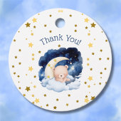 Teddy Bear Gold Stars Moon Baby shower Bedankt Bedankjes Labels