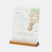 Teddy Bear Green Baby shower Mimosa Bar Acryl Bord (Hoek)