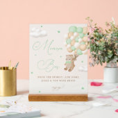 Teddy Bear Green Baby shower Mimosa Bar Acryl Bord (Huwelijk)