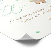 Teddy Bear Green Baby shower Mimosa Bar Poster (Hoek)