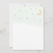 Teddy Bear Green Ballon Clouds Stars Baby shower Kaart (Achterkant)