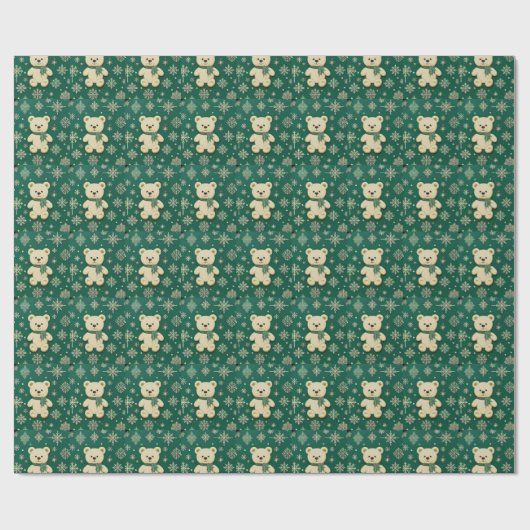 Teddy Bear Green Cadeaupapier (Vlak)