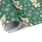 Teddy Bear Green Cadeaupapier (Rol Hoek)
