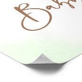 Teddy Bear Green Floral Baby shower Welkomstteken Poster (Hoek)