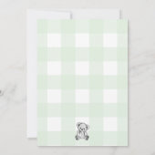 Teddy Bear Green Gingham 1e verjaardag Uitnodiging (Achterkant)