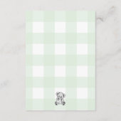 Teddy Bear Green Gingham Diaper Raffle Ticket Informatiekaartje (Achterkant)