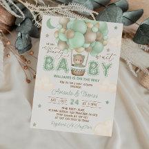 Teddy Bear Green Hete Luchtballon Baby shower