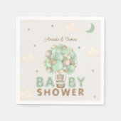 Teddy Bear Green Hete Luchtballon Baby shower Servet (Voorkant)