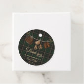 Teddy Bear Green Tartan Baby Shower Bedankjes Labels (In situ)