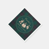 Teddy Bear Green Tartan Baby Shower Napkins Servet (Hoek)