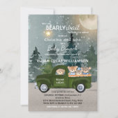 Teddy Bear Green Truck Moon en Forest Baby shower Kaart (Voorkant)