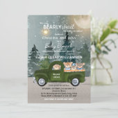 Teddy Bear Green Truck Moon en Forest Baby shower Kaart (Staand voorkant)
