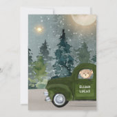 Teddy Bear Green Truck Moon en Forest Baby shower Kaart (Achterkant)