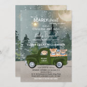 Teddy Bear Green Truck Moon en Forest Baby shower Kaart (Voorkant / Achterkant)