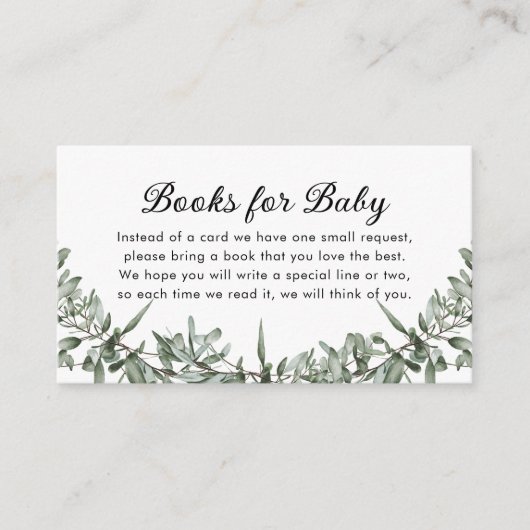 Teddy Bear Greenery Books voor Baby Informatiekaartje (Voorkant)