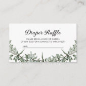 Teddy Bear Greenery Diaper Raffle Enclosure Kaart (Voorkant)
