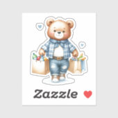 Teddy Bear Grocery Sticker (Vel)