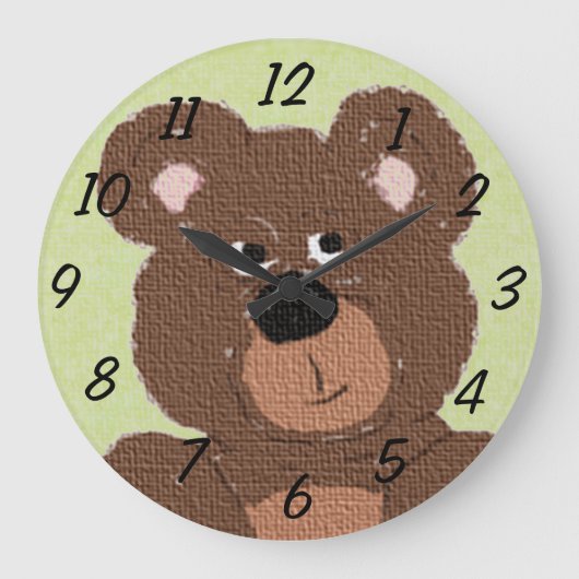 Teddy Bear (groen) Grote Klok (Voorkant)