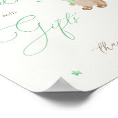Teddy Bear Groene Baby shower Kaarten & geschenken Poster (Hoek)