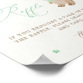 Teddy Bear Groene Baby shower Luier Raffle Poster (Hoek)