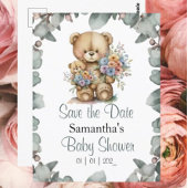 Teddy Bear Groene Jongen Baby shower Kaart